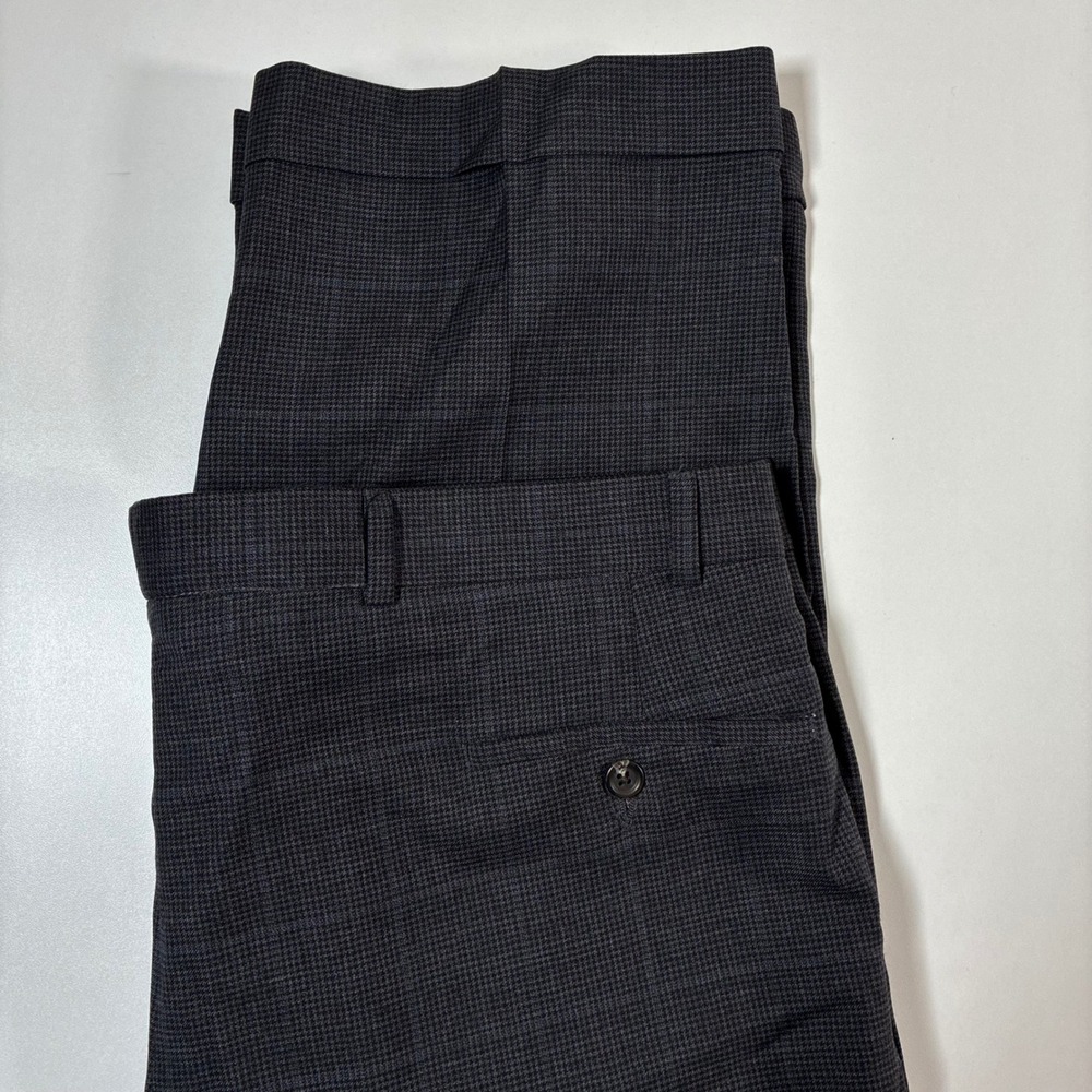 Ralph Ralph Lauren Wool Cashmere Dress Pants 40x30 Grey Glen Plaid Houndstooth